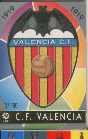 Cromos: Las Fichas de la liga 97-98: C.F.Valencia numero 190: Escudo