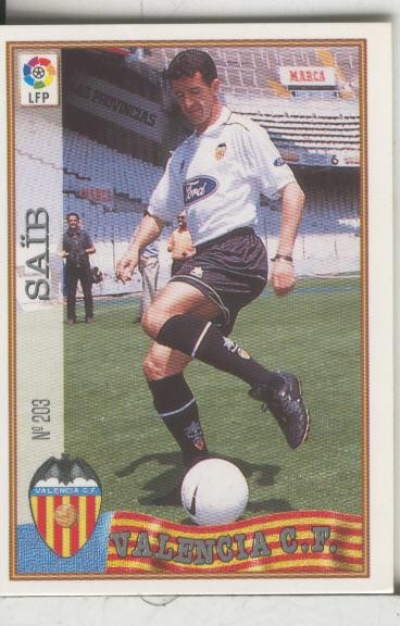 Cromos: Las Fichas de la liga 97-98: C.F.Valencia numero 203: Saib