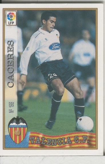 Cromos: Las Fichas de la liga 97-98: C.F.Valencia numero 198: Caceres