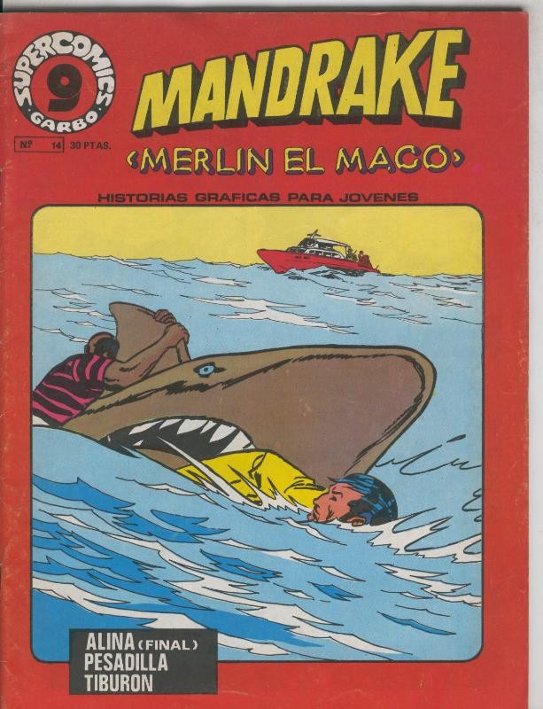 Mandrake el Mago de supercomic Garbo numero 14; Alina-Pesadilla-Tiburon