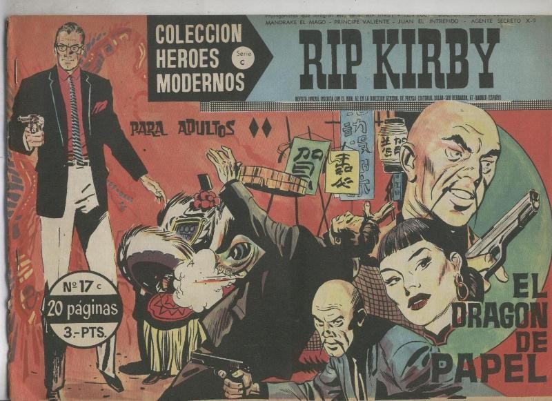 Heroes Modernos serie C: Rip Kirby numero 17 (numerado 1 en la trasera)