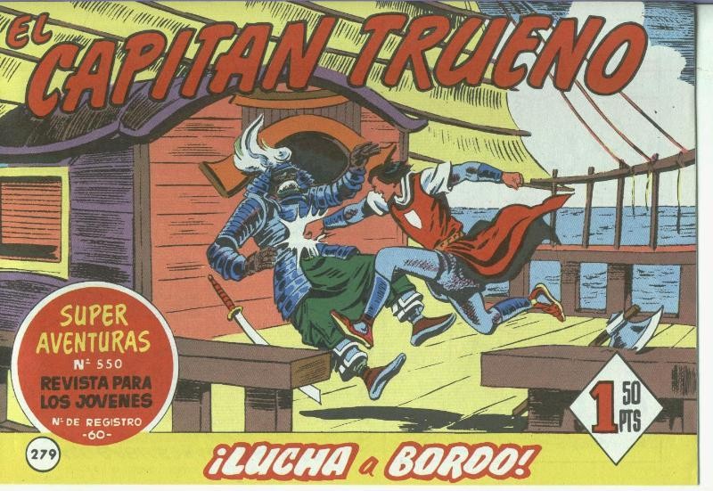El Capitan trueno facsimil numero 279: Lucha a bordo