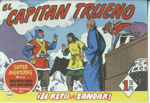 El Capitan trueno facsimil numero 302: El reto de Zandak