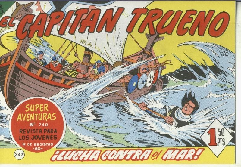El Capitan trueno facsimil numero 347: Lucha contra el mar