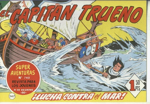 El Capitan trueno facsimil numero 347: Lucha contra el mar