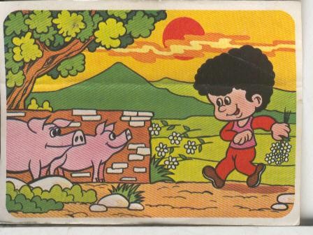 Cromos: Juego de refranes numero 01: Echar margaritas a puercos