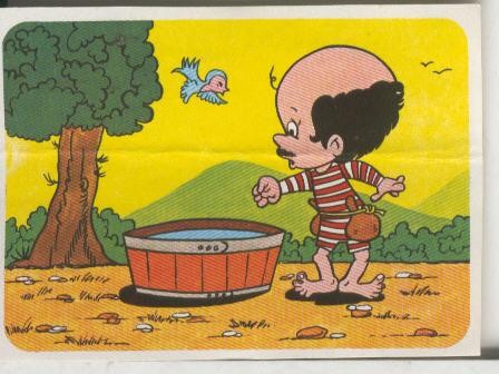 Cromos: Juego de refranes numero 04: De los cuarenta para arriba, no te mojes la barriga