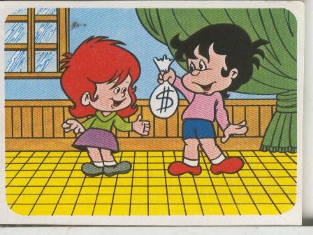 Cromos: Juego de refranes numero 11: Quien debe y paga no debe nada