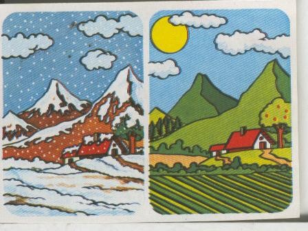 Cromos: Juego de refranes numero 20: Año de nieve, año de bienes