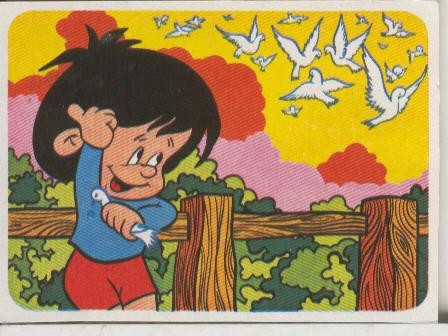 Cromos: Juego de refranes numero 39: mas vale pajero en mano que ciento volando