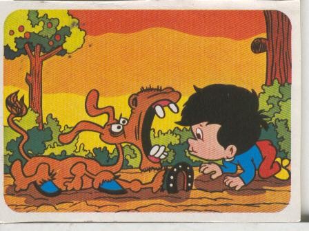 Cromos: Juego de refranes numero 45: A caballo regalado no le mires el dentado