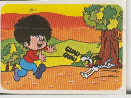 Cromos: Juego de refranes numero 61: Perro ladrador, poco mordedor