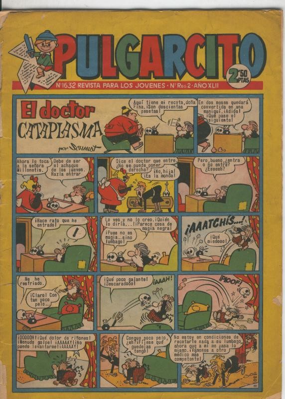 Pulgarcito numero 1632 (cubierta suelta y cogida parte con cello, aviejado)