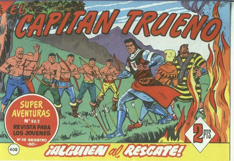 El Capitan trueno facsimil numero 408: Alguien al rescate