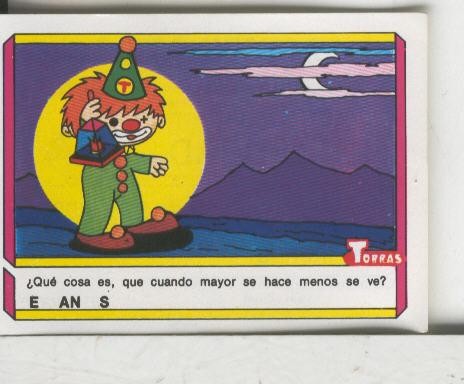 Cromo: Quien dijo, coleccion recreativa de chocolates Torras numero 42