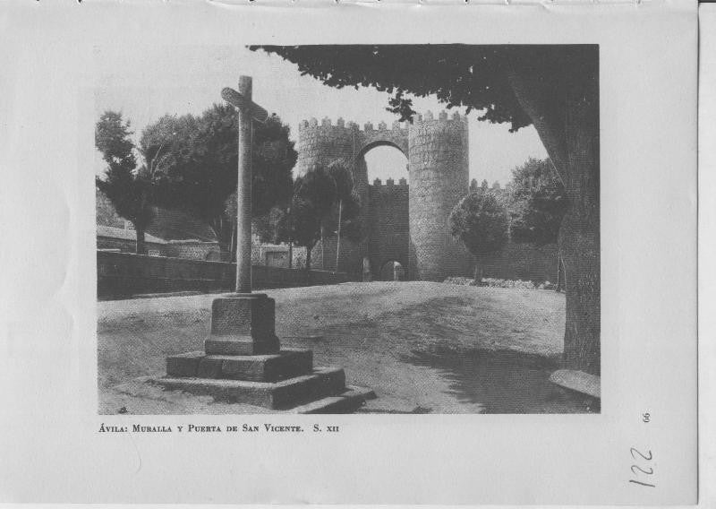 Arte Hispanico lamina numerada 221: Muralla y puerta de San Vicente de Avila