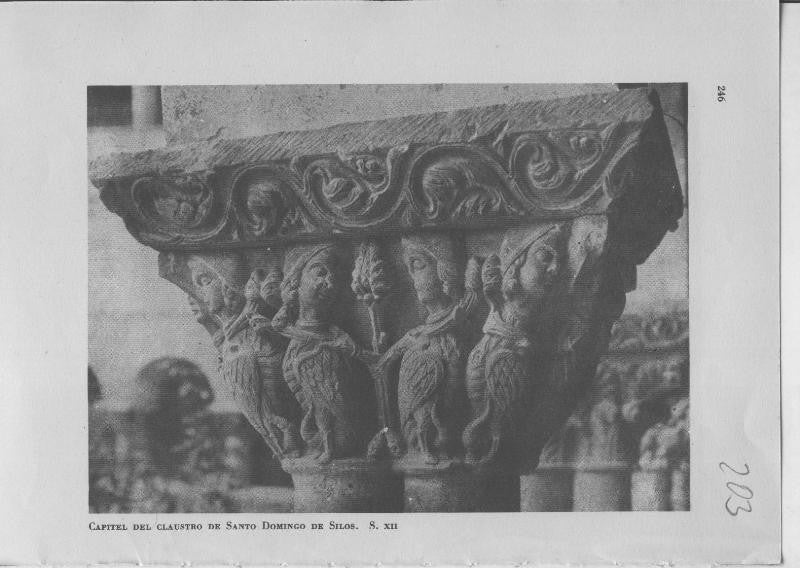 Arte Hispanico lamina numerada 203: Capitel del Claustro de Santo Domingo de Silos