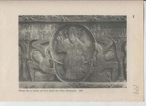 Arte Hispanico lamina numerada 199: Dintel de la iglesia de Sant Genis les Fonts, Rosellon