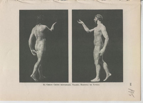Arte Hispanico lamina numerada 195: Cristo resucitado de El Greco, Toledo, Hospital de Tavera