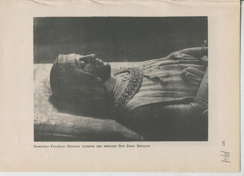 Arte Hispanico lamina numerada 194: Estatua yacente del principe Don Juan de Domenico Fancelli