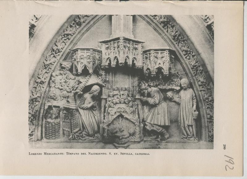 Arte Hispanico lamina numerada 192: Timpano del nacimiento en la catedral de Sevilla,  