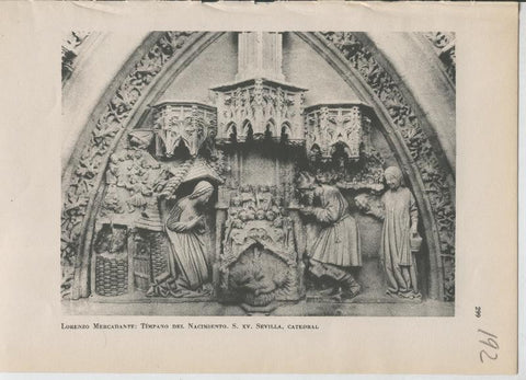 Arte Hispanico lamina numerada 192: Timpano del nacimiento en la catedral de Sevilla,  