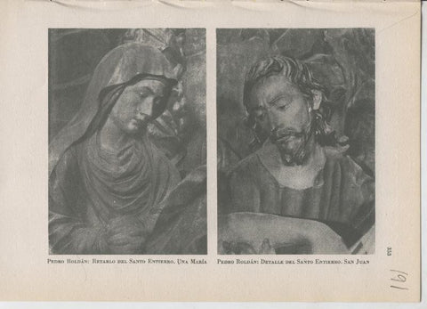 Arte Hispanico lamina numerada 191: Maria y San Juan del retablo del santo entierro de Pedro Roldan