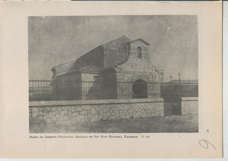 Arte Hispanico lamina numerada 006: Exterior Basilica de San Juan de Baños de Cerrato, Palencia