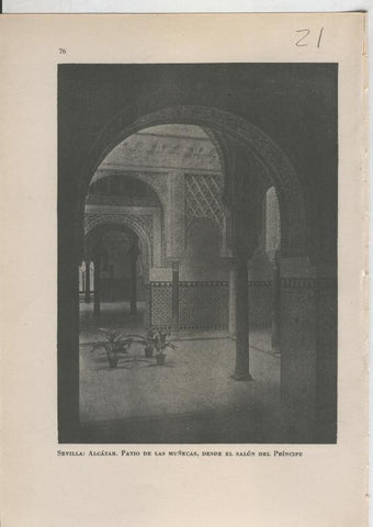 Arte Hispanico lamina numerada 021: Patio de las muñecas del Alcazar de Sevilla
