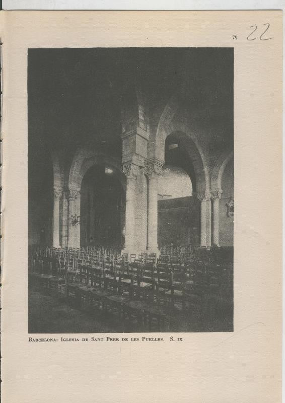 Arte Hispanico lamina numerada 022: Iglesia de sant Pere de les Puelles de Barcelona