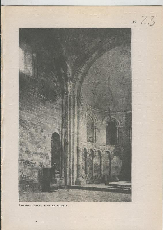 Arte Hispanico lamina numerada 023: Interior de la iglesia de Loarre