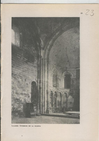 Arte Hispanico lamina numerada 023: Interior de la iglesia de Loarre