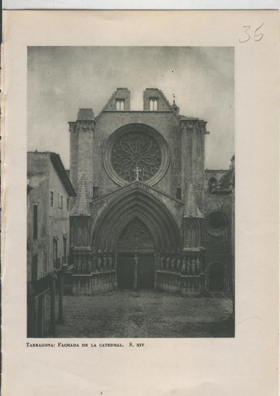 Arte Hispanico lamina numerada 035: Fachada de la catedral de Tarragona
