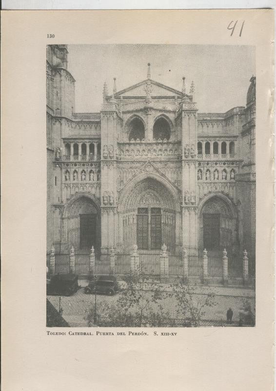 Arte Hispanico lamina numerada 041: Puerta del perdon de la catedral de Toledo