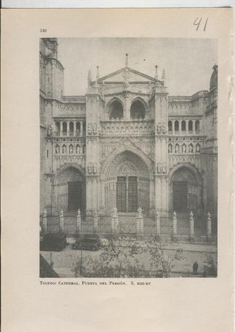 Arte Hispanico lamina numerada 041: Puerta del perdon de la catedral de Toledo