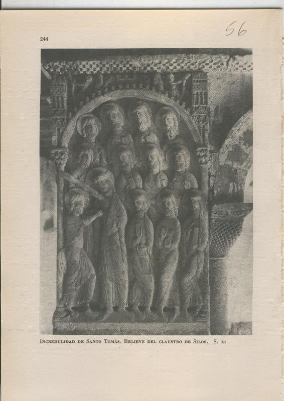 Arte Hispanico lamina numerada 056: Relieve del Claustro de Silos, Incredulidad de Santo Tomas
