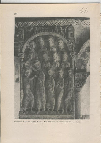 Arte Hispanico lamina numerada 056: Relieve del Claustro de Silos, Incredulidad de Santo Tomas