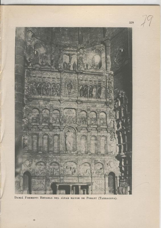 Arte Hispanico lamina numerada 079: Retablo del Altar Mayor de Poble,Tarragona de Damia Forment