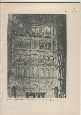 Arte Hispanico lamina numerada 079: Retablo del Altar Mayor de Poble,Tarragona de Damia Forment