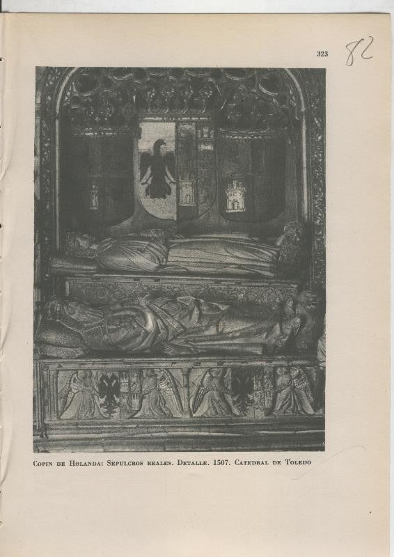 Arte Hispanico lamina numerada 082: Copin de Holanda: sepulcros reales, catedral de Toledo
