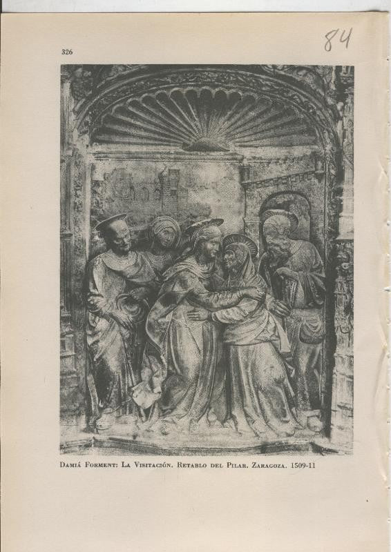 Arte Hispanico lamina numerada 084: Damia Forment: La visitacion, retablo del pilar, zaragoza