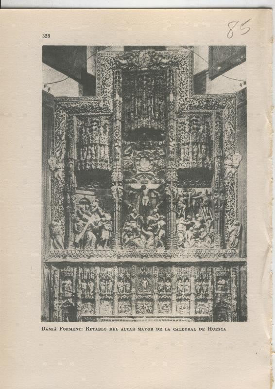 Arte Hispanico lamina numerada 085: Damia Forment: Retablo del Altar Mayor, catedral de Huesca