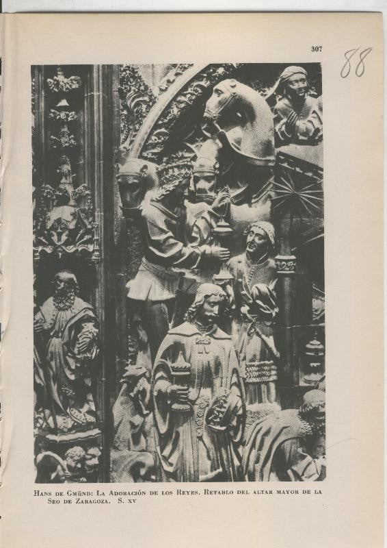 Arte Hispanico lamina numerada 088: Hans de Gmund: La adoracion de los reyes