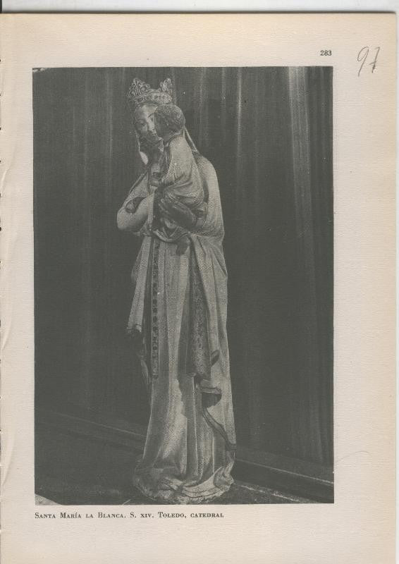 Arte Hispanico lamina numerada 097: Santa Maria la Blanca, catedral de Toledo