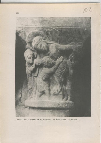 Arte Hispanico lamina numerada 102: Capitel del claustro de la catedral de Tarragona