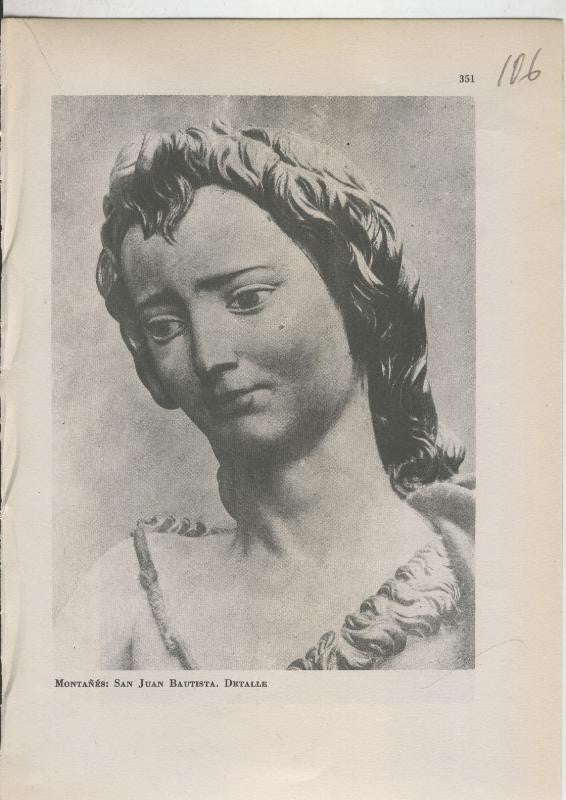 Arte Hispanico lamina numerada 106: Montañes: San Juan Bautista