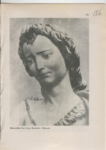 Arte Hispanico lamina numerada 106: Montañes: San Juan Bautista