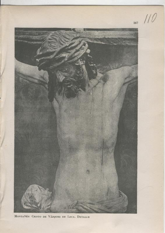 Arte Hispanico lamina numerada 110: Montañes: Cristo de Vazquez de Leca