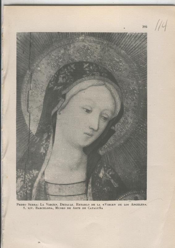 Arte Hispanico lamina numerada 114: Pedro Serra: La Virgen