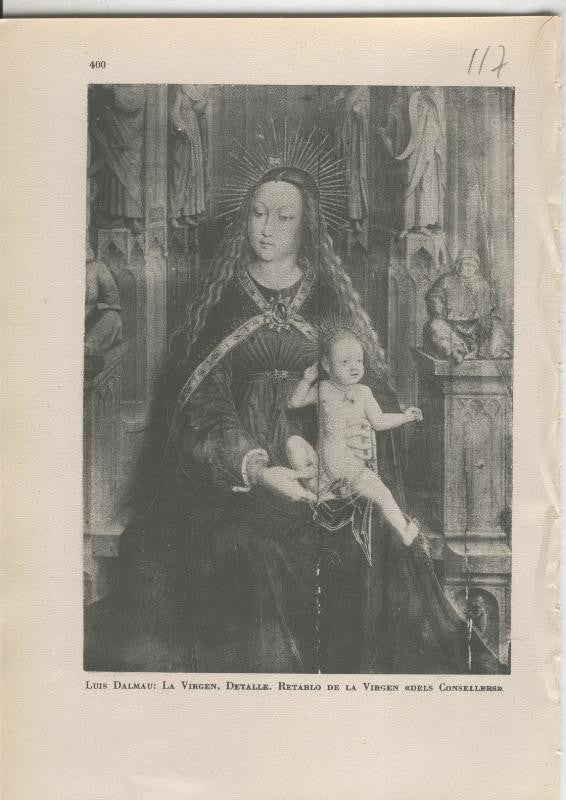 Arte Hispanico lamina numerada 117: Luis Dalmau, La Virgen, retablo de la Virgen dels Consellers